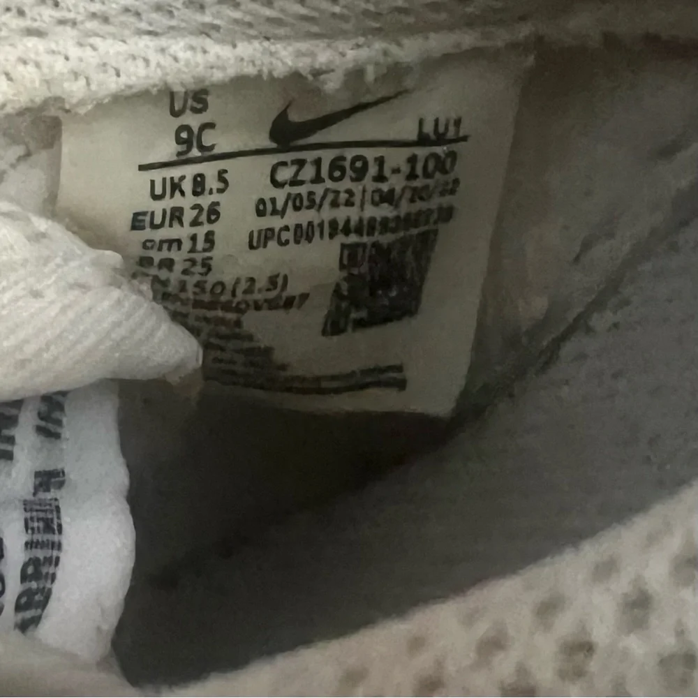 Nike Air Force 1 Low Athletic Shoes Infant Sz 9C White Sporty Casual Sneakers